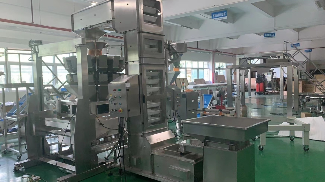 Vollautomatische Beförderung und Gewichtung und Taschenabdichtungssystem für Snack-Food-Hersteller. Rahmen der Maschine SUS304