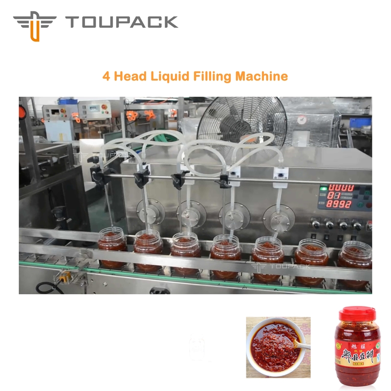 Flüssiges füllendes Hauptsystem PLC-Soßen-Verpackmaschine-starke breite Bean Sauce Fillings 4