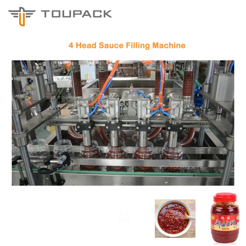 Flüssiges füllendes Hauptsystem PLC-Soßen-Verpackmaschine-starke breite Bean Sauce Fillings 4