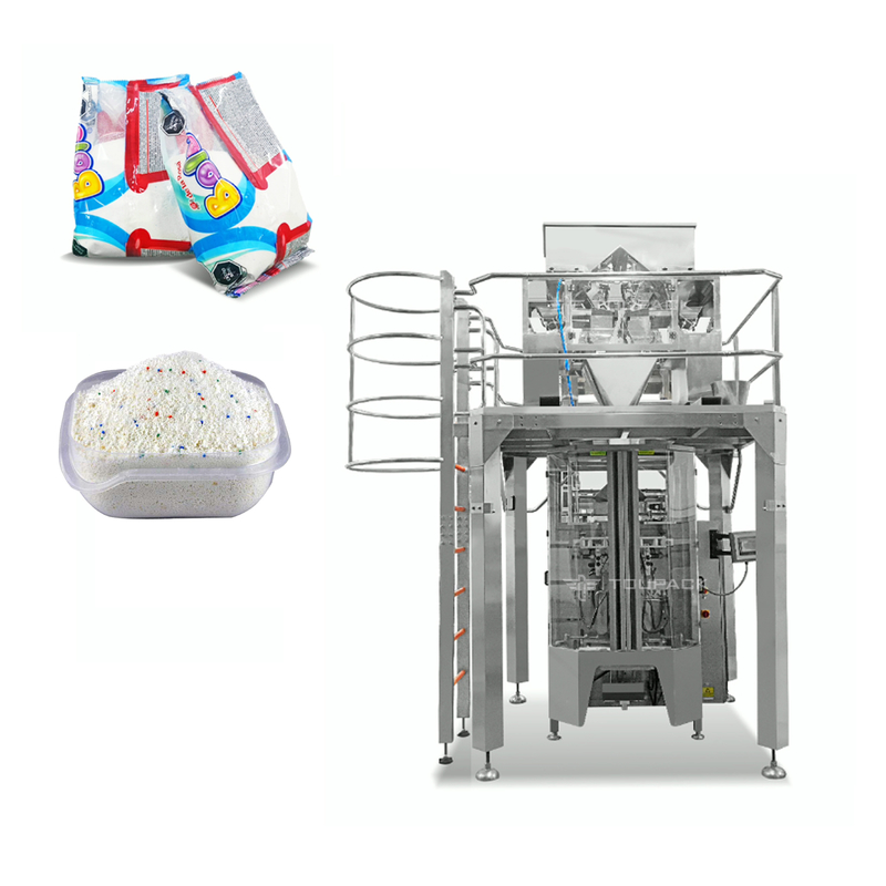 Automatische vertikale Tasche, die 4 Haupt-10L lineare Waschpulver-Verpackungsmaschine des Wäger-4kg wiegt