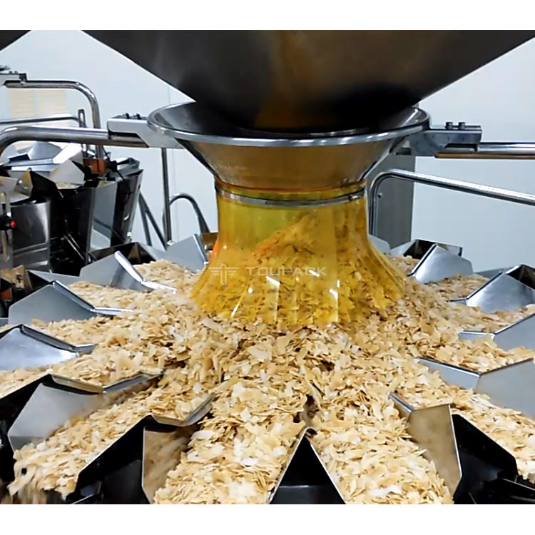 Kopf 14 ganz in einer wiegenden Verpackmaschine für Kokosnuss knusperiger Chips Filling Machine