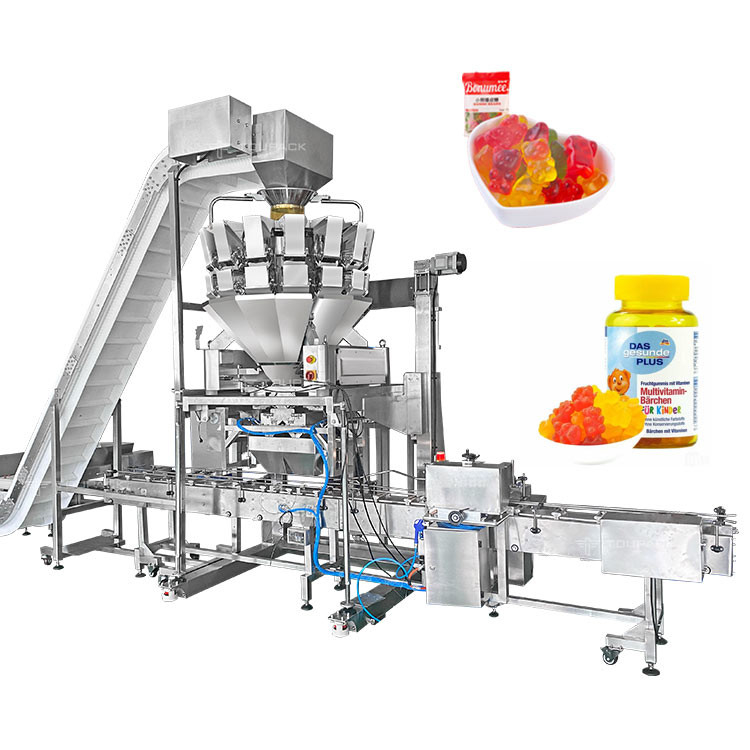 Automatische Zählungs-füllende Verpackmaschine für gummiartige Bärn-Süßigkeit Kissen-Tasche Premade Doypack