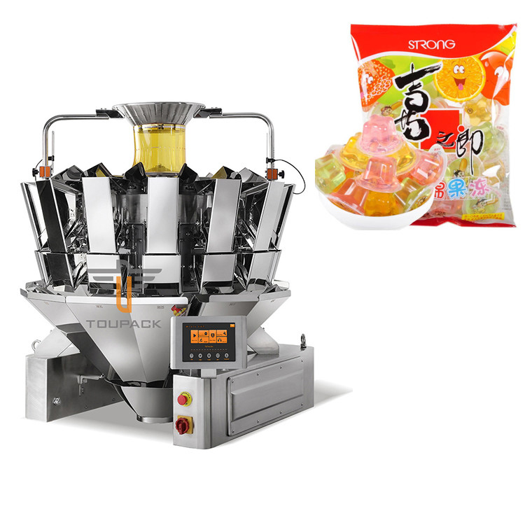380V Tasche in Tasche Verpackungsmaschine Multi-Funktion Stand Up Gel Gelee Mehrköpfige Wieger Beutelfüllung