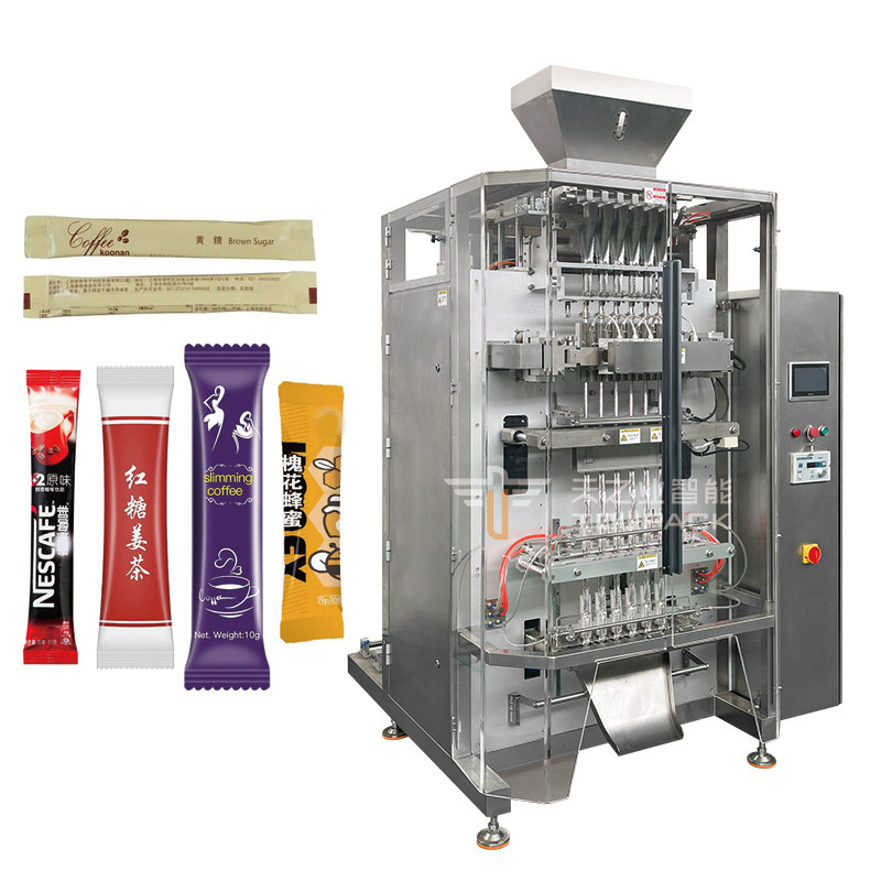 Automatische 20g 40g 80g Multilane Sportgetränke Mix Stick Pack Pulverfüllmaschine 4 Linien Pulverpackung Stick Maschine