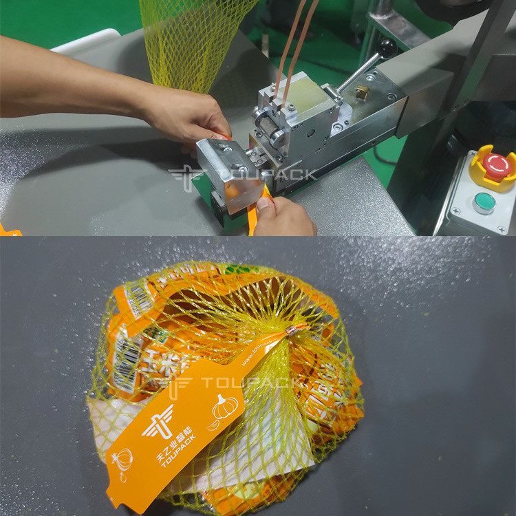 Semi-Auto-Bananen-Karotten-Verpackungsmaschine für Maschennetz-Tasche Gewichtung Zählung Netze Klippen