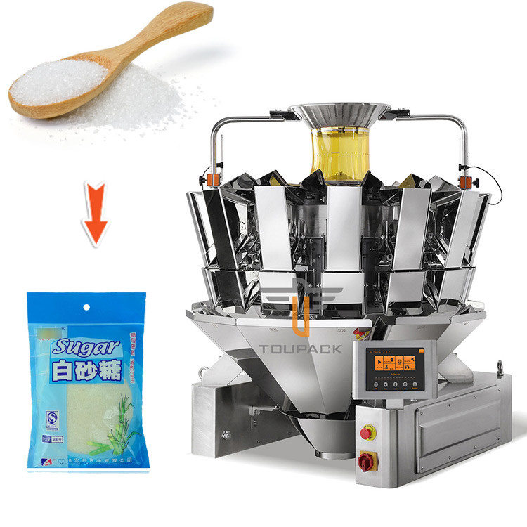 Touchscreen 5-200g X 0,5 Genauigkeit Mehrkopf-Wagen für Weiß-Granulat-Zucker-Verpackungsmaschine