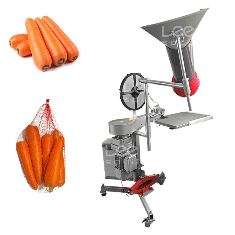 Halbautomatische Karottennetzbeutelverpackungsmaschine Knoblauch Zwiebel Ingwer Netzbeutelverpackungsmaschine