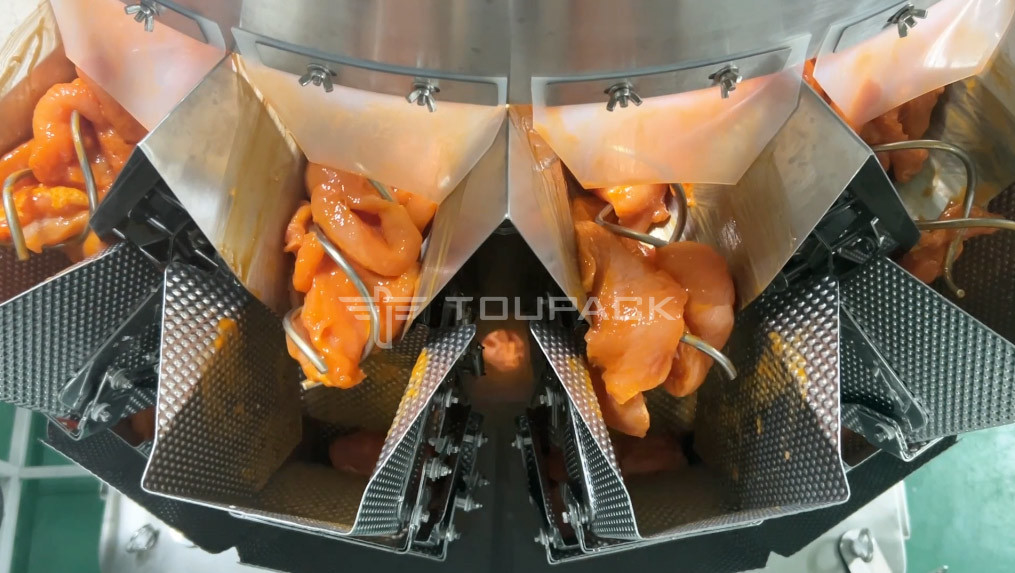 Frisches Huhn Schaf Schweinefleisch Rindfleisch Mehrköpfige Waage 14 Köpfe Schraubfleischfüllmaschine