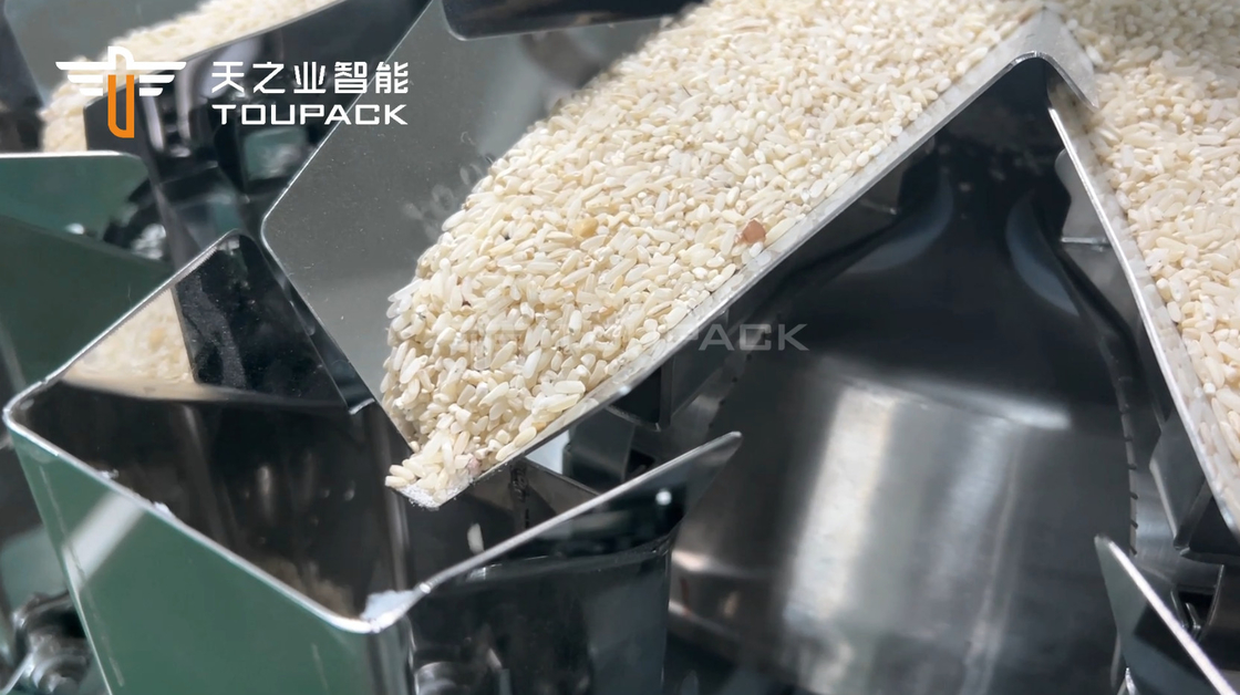 14 Eimer Automatische Mehrköpfige Waage 1kg 2kg 5L Getreide Nahrungsmittel Getreide Reis Beutel Verpackungsmaschine
