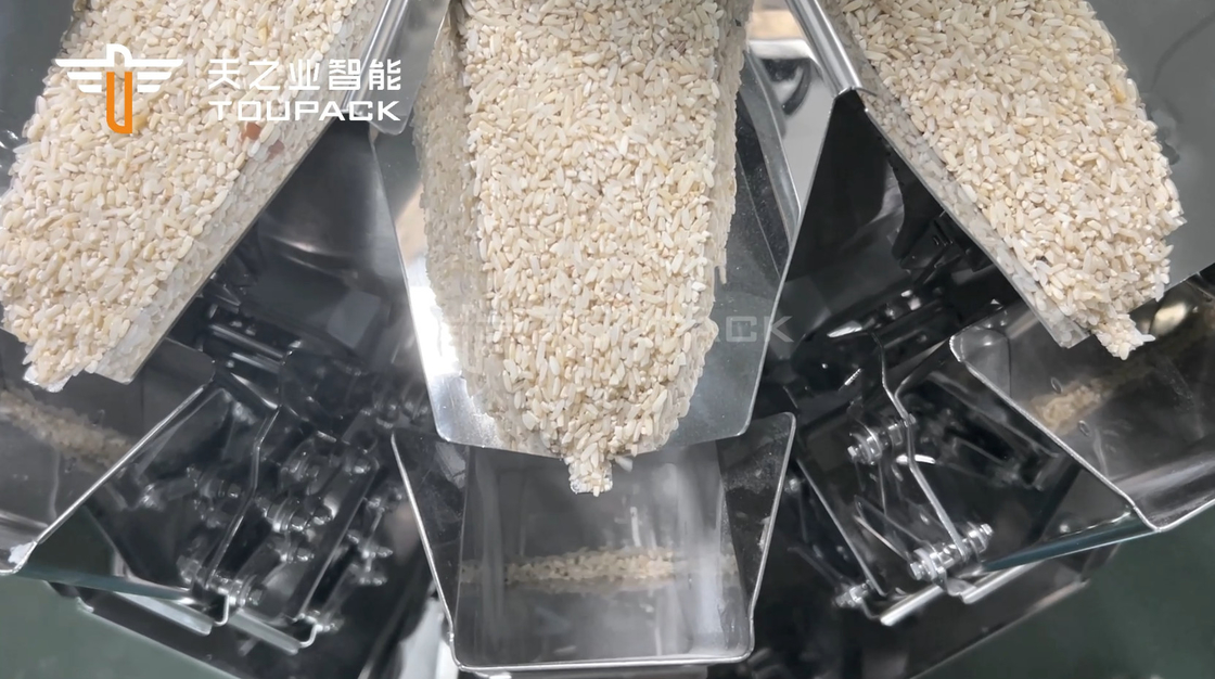 14 Eimer Automatische Mehrköpfige Waage 1kg 2kg 5L Getreide Nahrungsmittel Getreide Reis Beutel Verpackungsmaschine