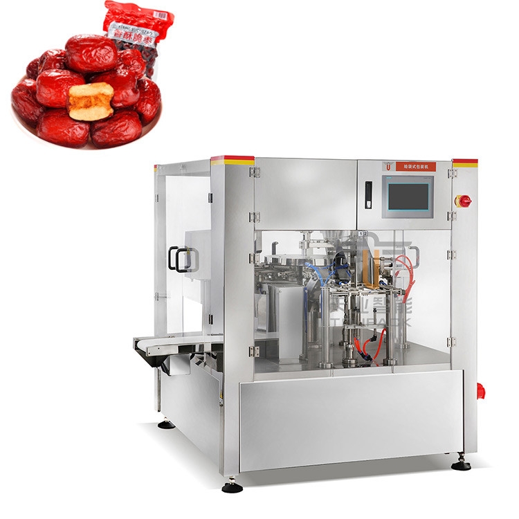 Automatische Drehbeutelfüll- und Dichtmaschine für Doypack vorgefertigte Stehbeutel Rot Jujube
