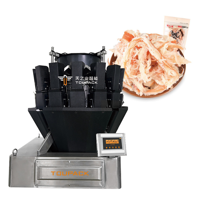 Automatische Rindfleisch Fleisch Schweinefleisch Geflügelwurst Klebrige Lebensmittelverpackungsmaschine mit Mehrkopfgewichtung Versiegelung Verpackungsmaschine