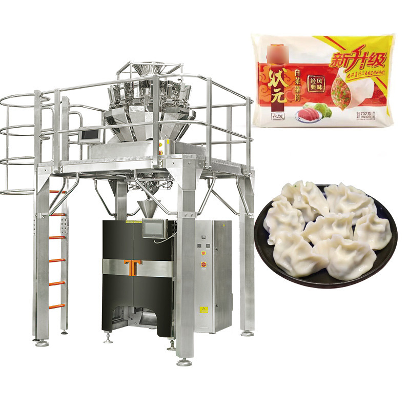Automatische Verpackungsmaschine mit Gusset M-Typ Tasche Tasche Rotation Garnelen Meeresfrüchte Mehrköpfige Gewichtung Verpackungsmaschine
