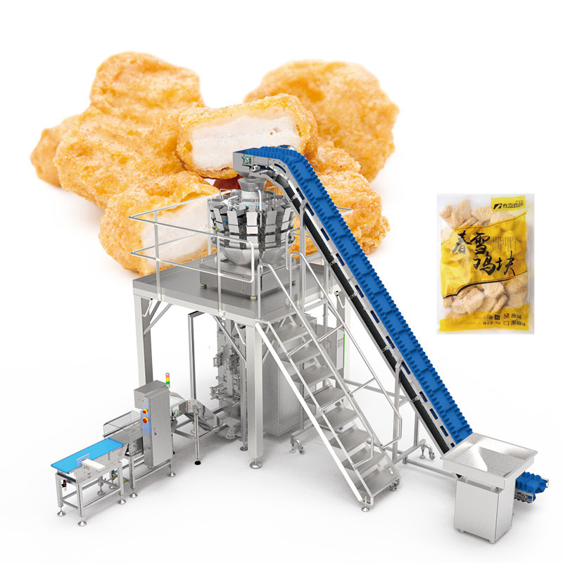 Automatische Verpackungsmaschine für Tiefkühlprodukte Knödel, Hühnchenfleisch, Rindfleisch, Steak, Tiefkühlprodukte