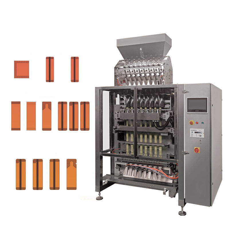 Vollautomatische Vffs Ketchup-Verpackungs- und Abfüllmaschine, Mehrspurige vertikale 4-Seiten-Siegel-Beutel-Tomatensaucen-Verpackungsmaschine