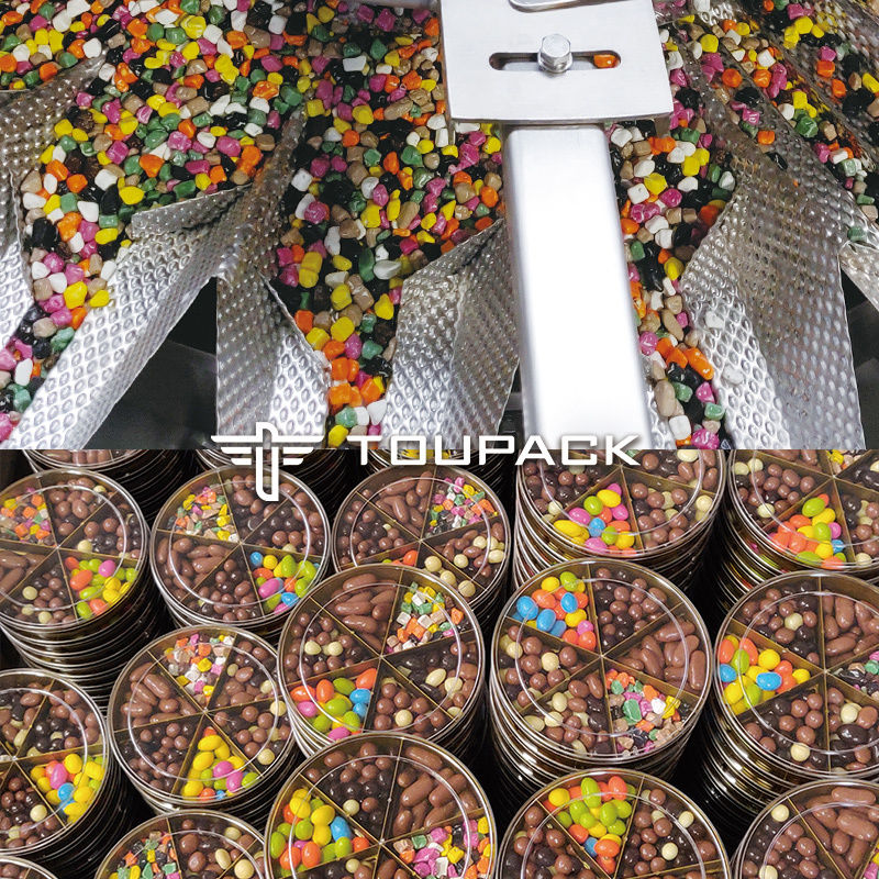 Automatische Großverpackungsmaschine für Snack-Lebensmittel, Kekse, Gummibärchen, Beutel- und Beutelfüllmaschine, Mehrkopfwaage, Verpackungsmaschine