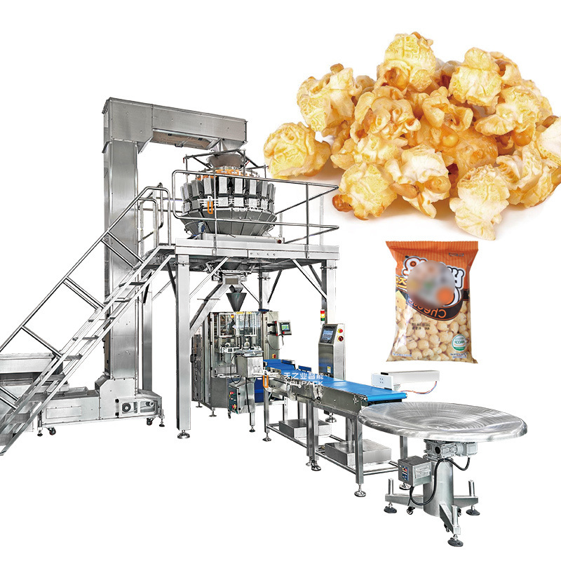 Vollautomatische Snack-Kartoffelchips-Popcorn-Garnelen-Stickstoff-Vertikalverpackungsmaschine, Garnelen-Chip-Verpackungsanlage