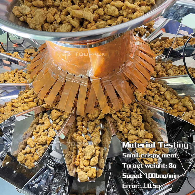 10/14 Hoppers Multihead Weigher Packing Machine with 220V50/60Hz and 1 Year Warranty for Food Packaging