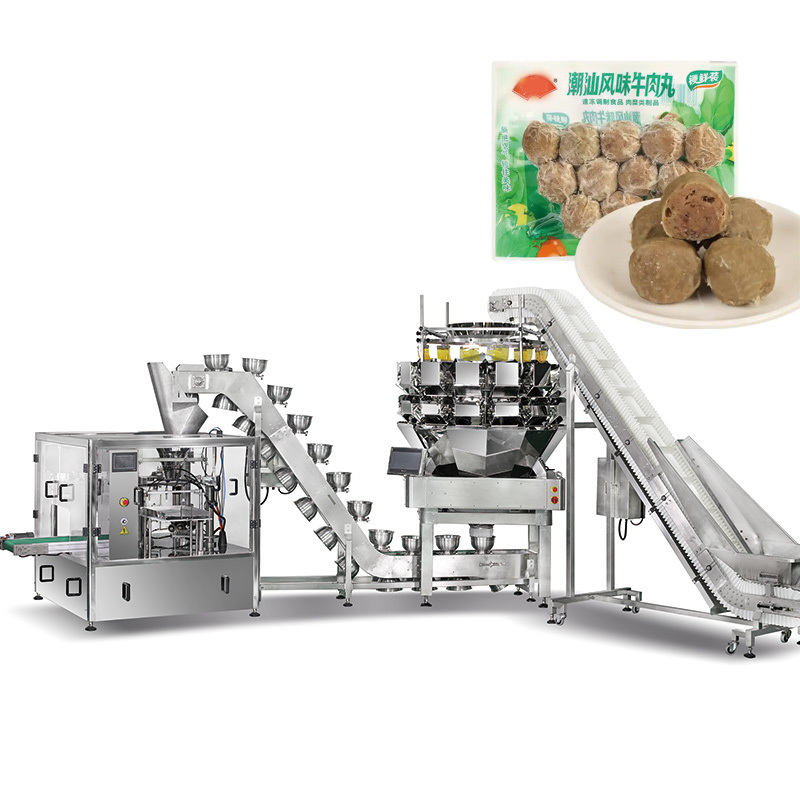 Automatic Premade Pouch Doypack Bag Packaging Machinery Frozen Shrimp Drumsticks Chicken Nugget Packing Machine