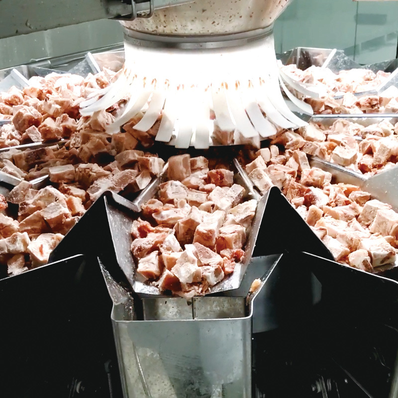 1 kg 2 kg Hühner Geflügel Nuggets Flügel Fleisch vorgefertigte Tasche Mehrköpfige Waage Stehen Tasche Rotary Füll Siegel Verpackungsmaschine