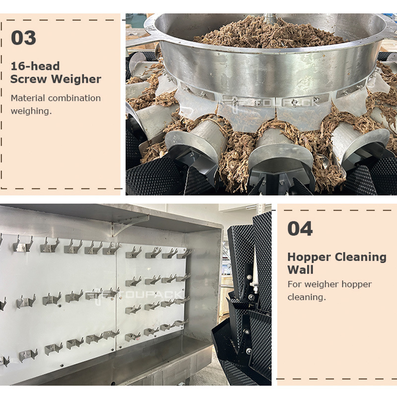 Automatic Packing Machine with 5-50 Bag/min Speed 220V Multi-Head Weigher for Frozen Meat Packaging