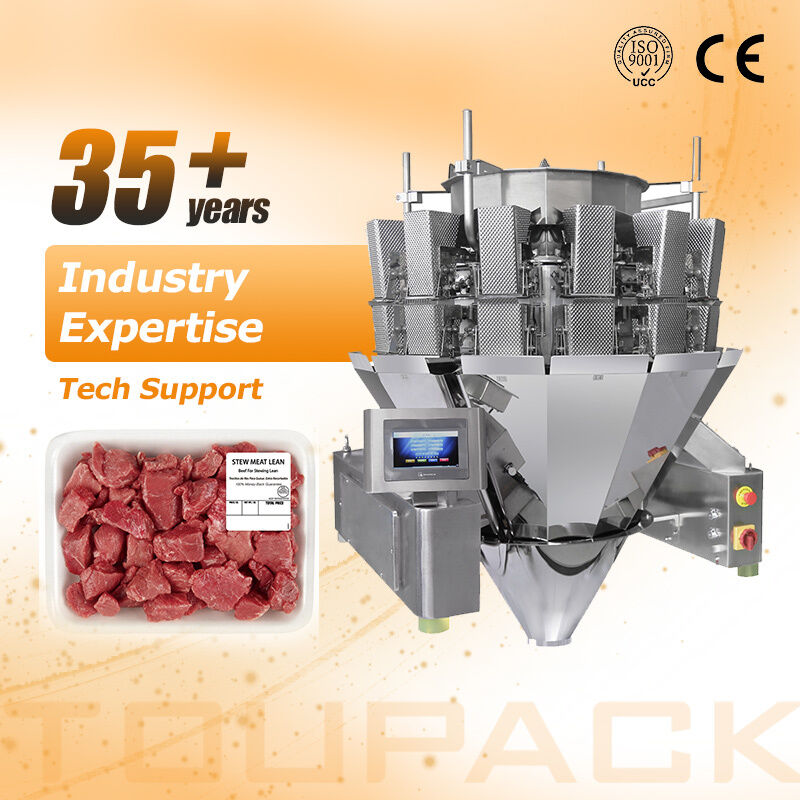 Automatische Tray-Siegelmaschine mit hoher Geschwindigkeit 60 bpm, präzise Wiegen und vollautomatische integrierte Linie für Fertigkostverpackungen