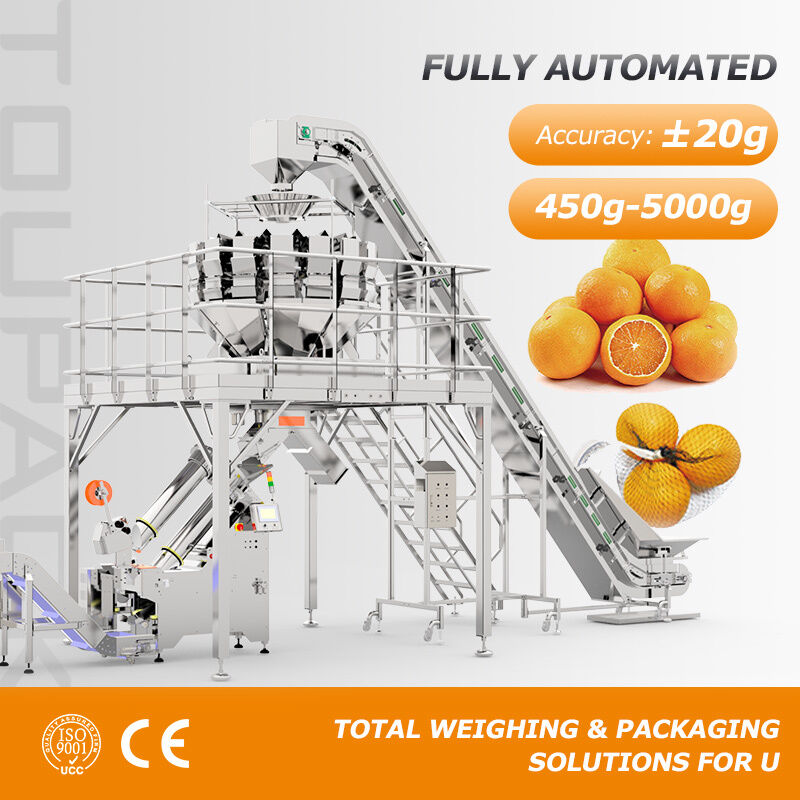 Automatische Maschenbeutelverpackungsmaschine mit 15-30 Beuteln/Min Geschwindigkeit und 0,45~5Kg Kapazität für Kartoffelzwiebeln