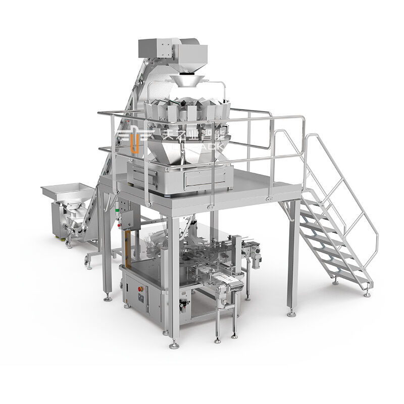 Automatische Hochgeschwindigkeits-Wiege- und Plastikdosenfüllmaschine für Trockenfleischsnacks aus Rind, Schwein, Huhn