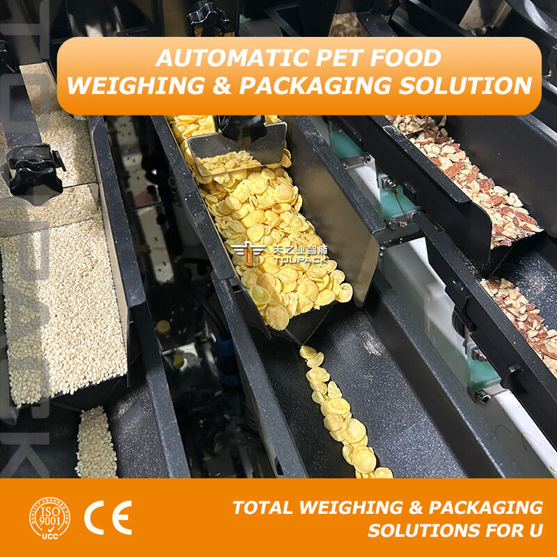 Automatische Doy-Beutelverpackungsmaschine mit passender linearer Waage für körniges Trockenfutter für ältere Haustiere