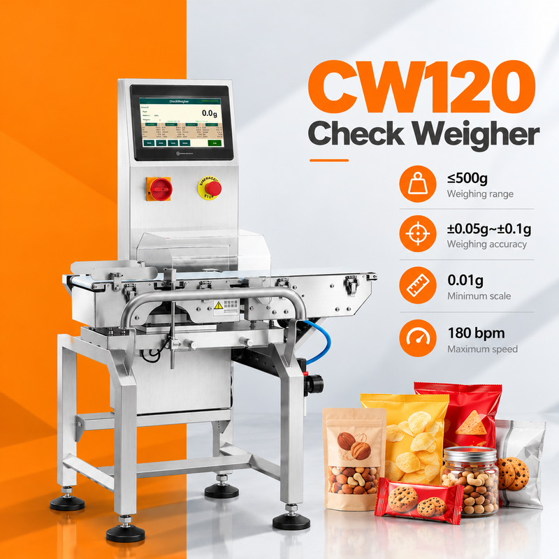 In-Line Dynamic Checkweigher for Snacks Nuts and Small Packaged Products