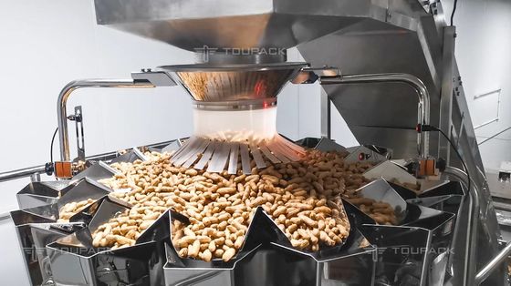 Stehen Sie oben Erdnuss-Acajounuss-Verpackmaschine der Beutel-vertikale wiegende Verpackungsmaschine-2.5kg