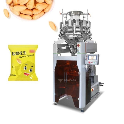 Aufbauschungs-Maschine SS304 Fried Peanut Snacks Back Seal mit Multihead-Wäger