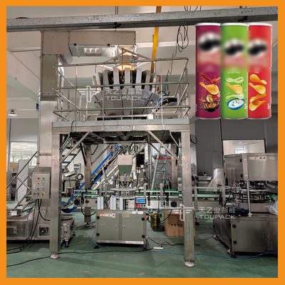 Automatische Vakuumkartoffel Chips Tin Canning Machine Puffed Food wiegendes und füllendes System
