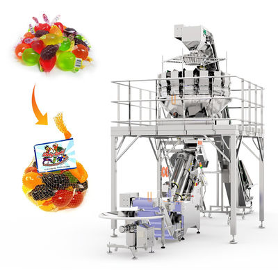 Ausschnitts-Maschine Frucht-Jelly Mesh Bag Packaging Machines 500g-5kg mit Multihead-Wäger