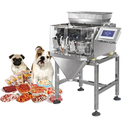 Nasse und trockene Futtermittel für Haustiere Mehrköpfige Gewichtsverpackungsmaschine Hunde- und Katzenfutter mit einem Gewicht von 120 g 240 g 400 g 1 kg Taschenverpackungsmaschine