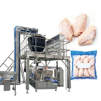Lebensmittelqualität Automatische Vakuum-Tiefkühlkostbeutel-Verpackungsmaschine Garnelen Tintenfischringe Beutel Mehrkopfwaage Füll- und Verpackungsmaschine