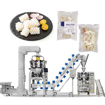 Verpackungsmaschine für vorgefertigte Beutel für gefrorenen Gemüsesalat, automatische Reißverschluss-Vorgefertigte-Füllmaschine mit gefrorenen Garnelen, Reißverschlussbeutel