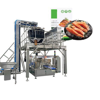 Automatische Hühner-Rindfleisch-Zipper-Vorgefertigte Gewichtung Füllung Verpackungsmaschine Gefrorene Meeresfrüchte Doypack Tasche Verpackungsmaschine