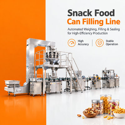 Automatische Snack-Abfüllmaschine mit Dosenversiegelung und Etikettierung